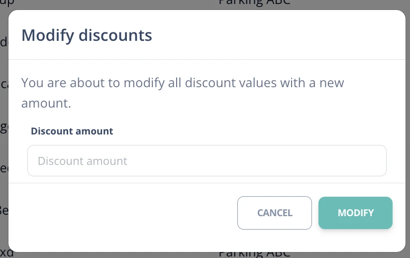 Modify all discounts