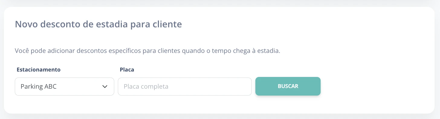 Cadastro de descontos especiais