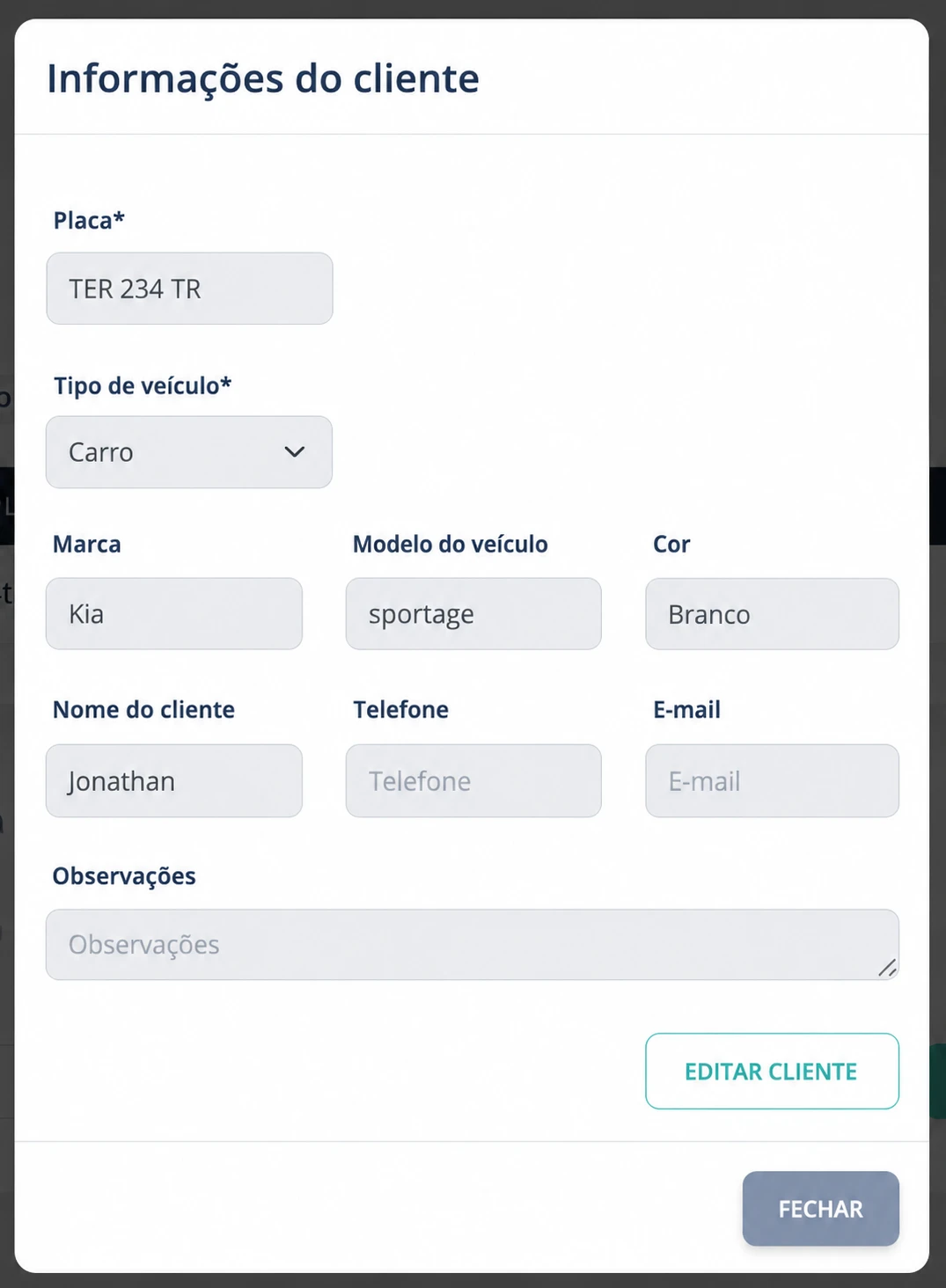Ver dados do cliente