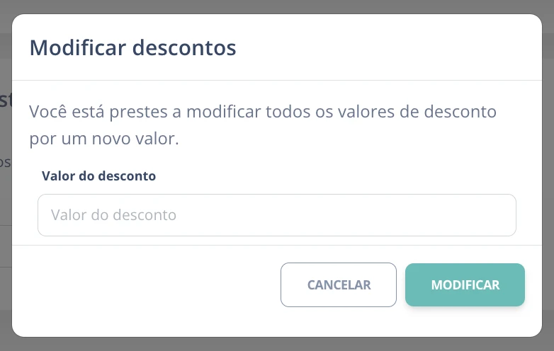 Modificar todos os descontos