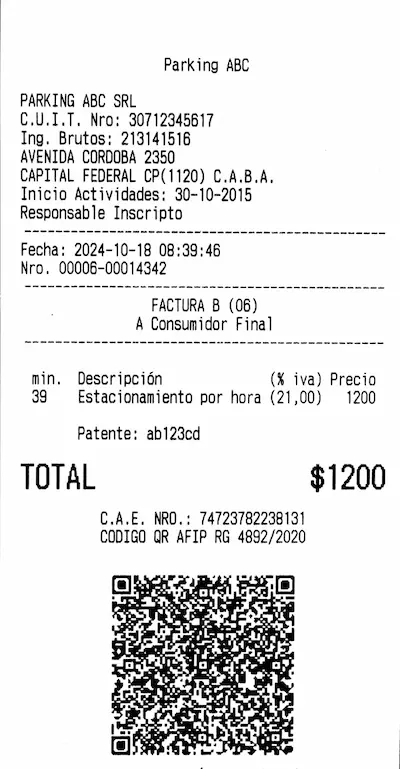 impresión factura