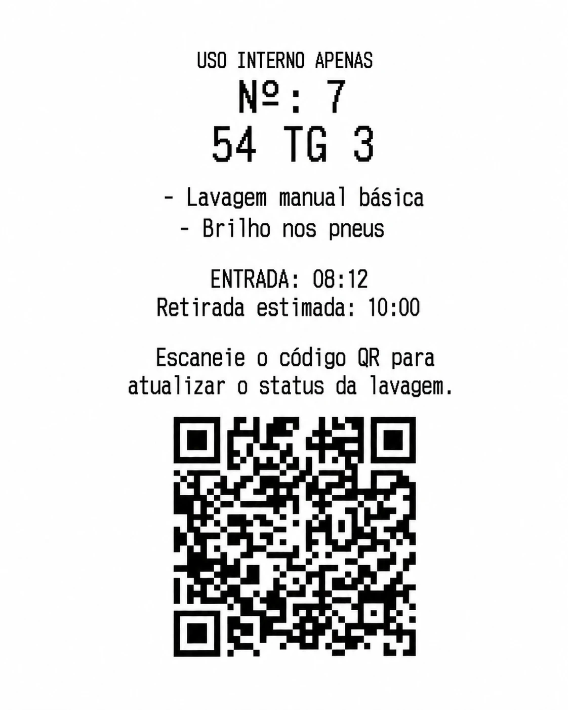 Exemplo de ticket interno completo