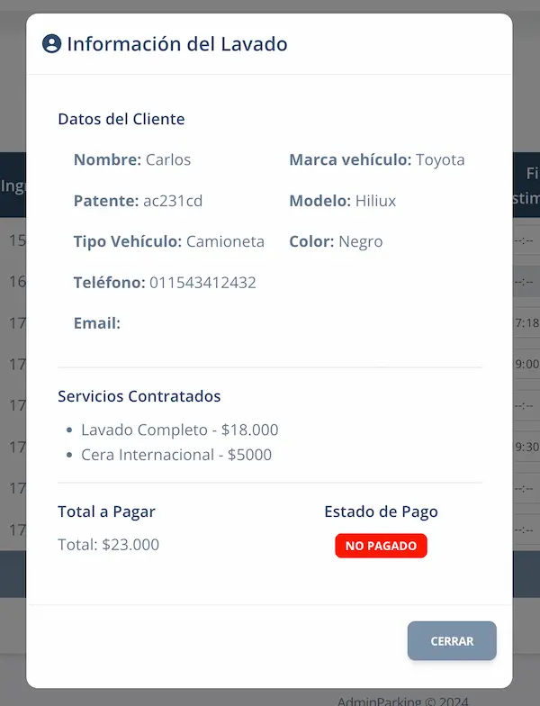 Detalles de lavado