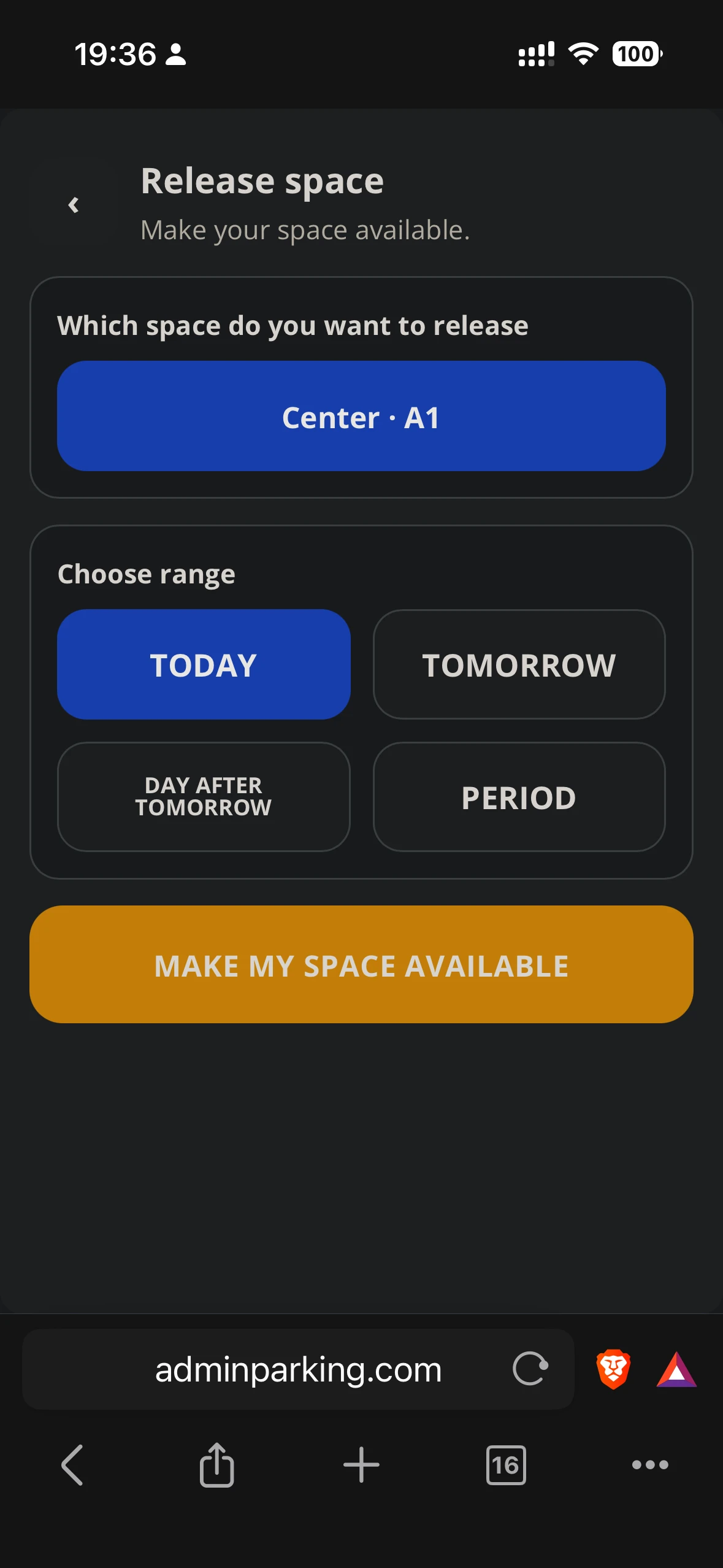 Release a fixed space in the Enterprise app