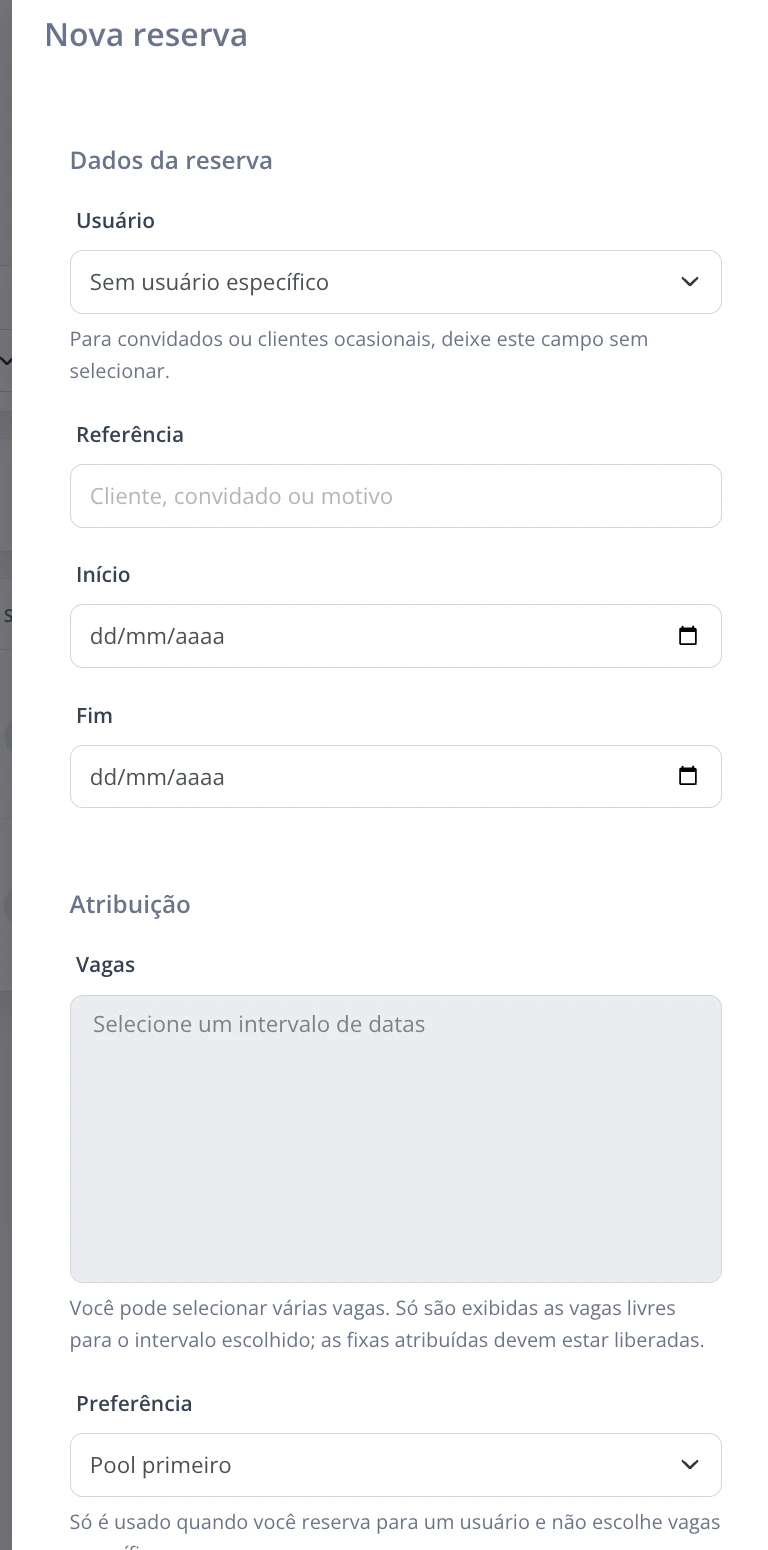 Nova reserva Enterprise