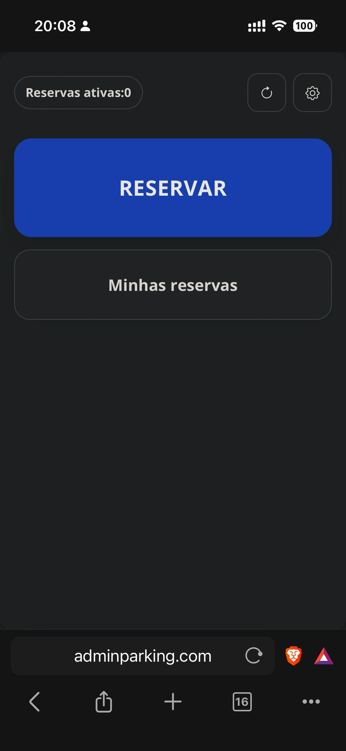 Início do app Enterprise
