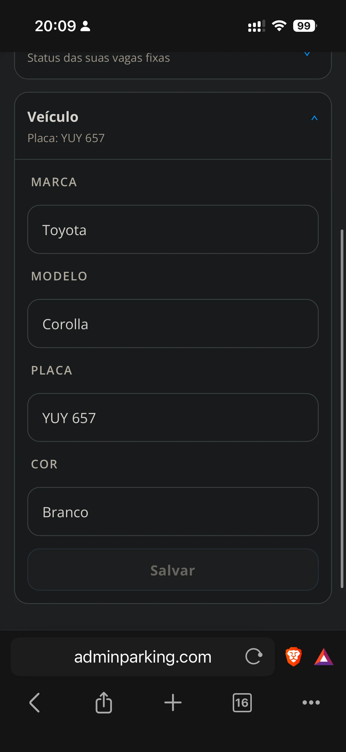 Veículo app Enterprise
