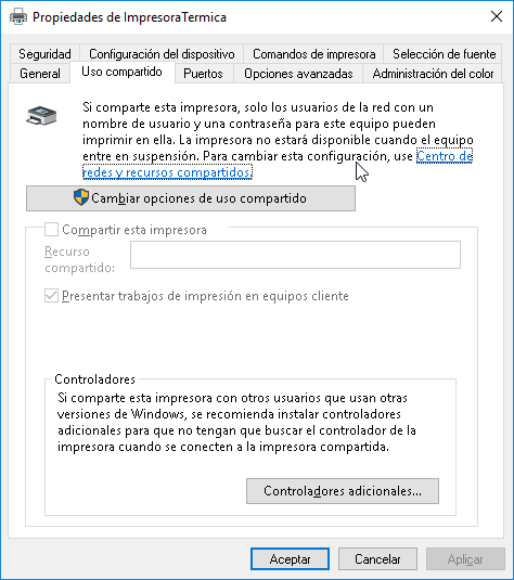 Compartir impresora
